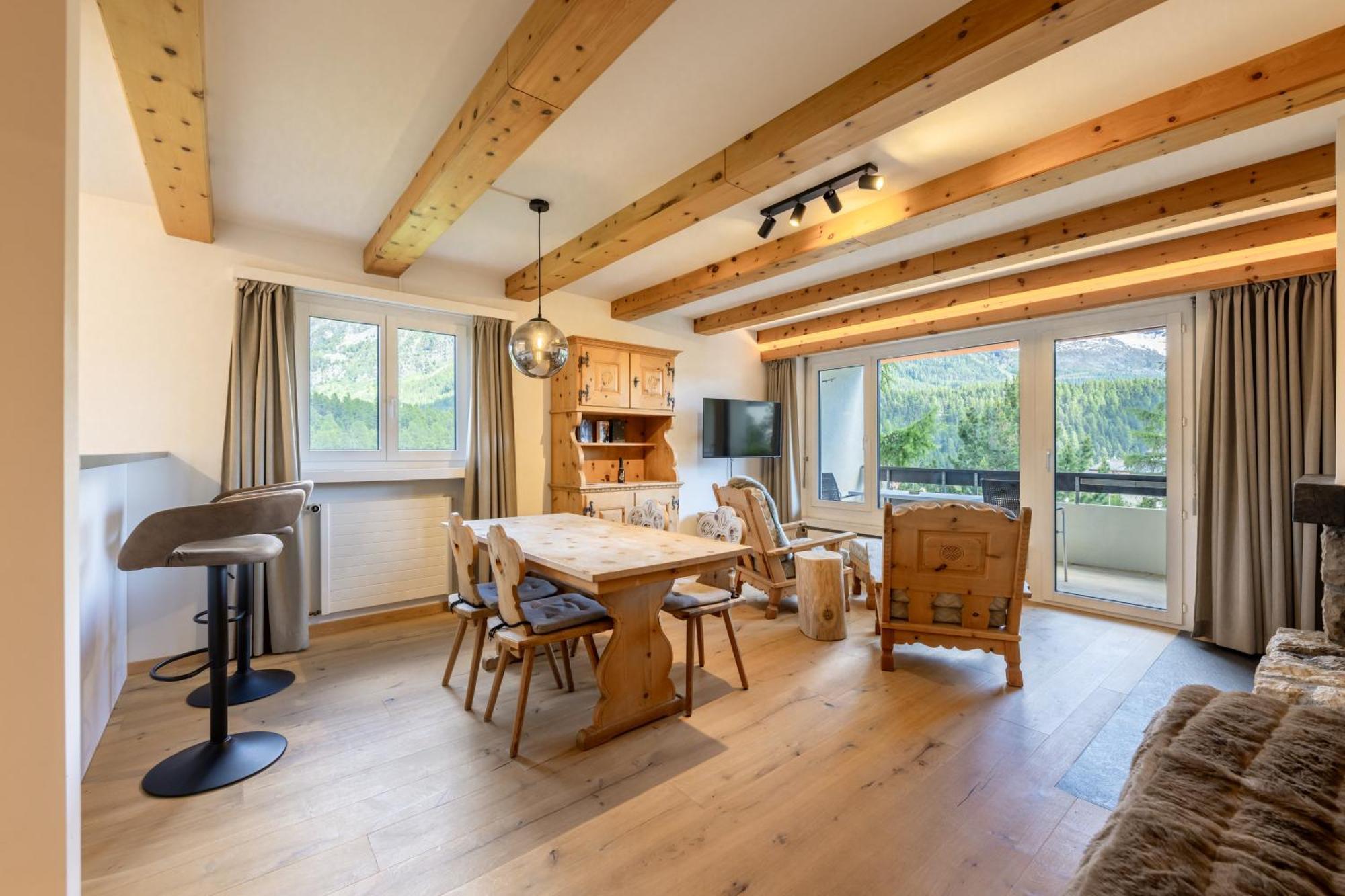 Cosy Apartment Facing Piz Rosatsch Saint-Moritz Dış mekan fotoğraf